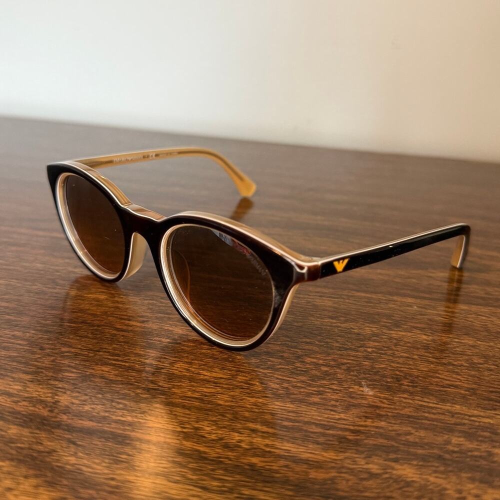 Emporio Armani Dark Brown EA4061F Round Luxe Sunglasses High Grade Lenses - Picture 8 of 10